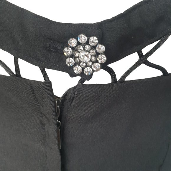 Tatyana | Size L | Black Designer Fit & Flare 50s Vintage Style Dress - Picture 11 of 13